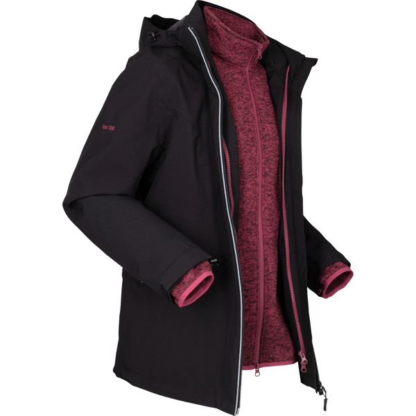 Kurtka funkcyjna outdoorowa 3 w 1 z bluzą z polaru. Czarne kurtki bonprix, s, bez wzorów, z polaru, bez kaptura. Za 389,99 zł.