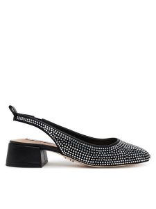 Steve Madden Sandały Smitten SM11003213 Czarny. Czarne sandały Steve Madden, bez wzorów, z materiału, bez obcasa, na słupku, bez zapięcia. Za 299,99 zł.