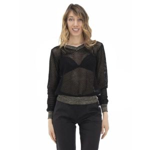 Damska siateczkowa bluza w odcieniach ziemi. Czarne bluzy LEONE 1947 APPAREL, l, bez wzorów, z tkaniny, bez kaptura. W wyprzedaży za 154,80 zł.