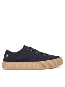 Tommy Hilfiger Espadryle Vulc Espadrille Sneaker FW0FW08404 Granatowy. Niebieskie espadryle TOMMY HILFIGER, bez wzorów, z materiału, bez obcasa. Za 219,99 zł.