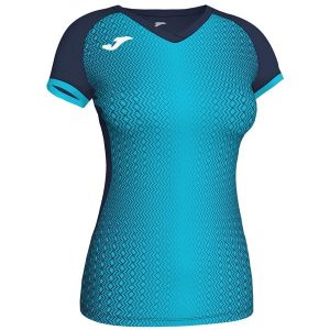 Koszulka do piłki nożnej damska Joma Supernova. Niebieskie bluzki JOMA, xs, bez wzorów, sportowe, bez kołnierzyka, bez ramiączek. W wyprzedaży za 73,50 zł.