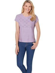WITT WEIDEN Koszulka w kolorze fioletowym rozmiar: 44. Różowe bluzki WITT WEIDEN, bez wzorów, z bawełny, bez kołnierzyka, bez ramiączek. Za 34,99 zł.