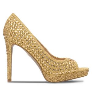 Szpilki Nine West. Żółte szpilki Nine West, bez wzorów, bez obcasa. Za 139,99 zł.