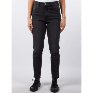 Diesel Clothes Dżinsy "Babhila" - Slim fit - w kolorze antracytowym rozmiar: W25/L32. Czarne jeansy Diesel Clothes, z aplikacjami, z podwyższonym stanem. Za 161,73 zł.