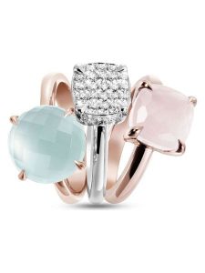 Les Petites Précieuses Pozłacane pierścionki (3 szt.) z kamieniami szlachetnymi rozmiar: 58. Różowe pierścionki Les Petites Précieuses, z cyrkonią, pozłacane. Za 587,99 zł.