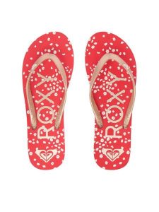 Roxy Japonki ARJL100869-RGL Czerwony. Czerwone klapki Roxy, bez wzorów, z materiału, bez obcasa. Za 89,99 zł.