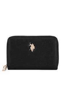 U.S. Polo Assn. Portfel BIUXT8383WVP Czarny. Czarne portfele U.S. Polo Assn., bez wzorów. Za 159,99 zł.