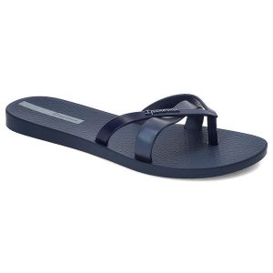 Granatowe Japonki Ipanema Modne Obuwie Damskie. Niebieskie klapki Ipanema, bez wzorów, z materiału, bez obcasa. Za 69,99 zł.