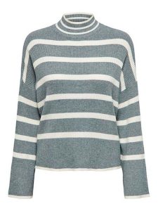 ONLY Sweter w kolorze szaro-białym rozmiar: M. Białe swetry oversize ONLY, m, bez wzorów, ze splotem, bez ramiączek. Za 74,63 zł.