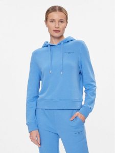 Tommy Hilfiger Bluza 1985 WW0WW40274 Niebieski Regular Fit. Niebieskie bluzy TOMMY HILFIGER, l, bez wzorów, z bawełny, bez kaptura. Za 349,99 zł.