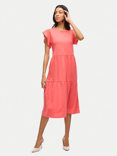 Vila Sukienka codzienna Summer 14087542 Koralowy Loose Fit. Pomarańczowe kombinezony Vila, m, bez wzorów, z syntetyku, bez kołnierzyka, bez ramiączek. Za 69,99 zł.