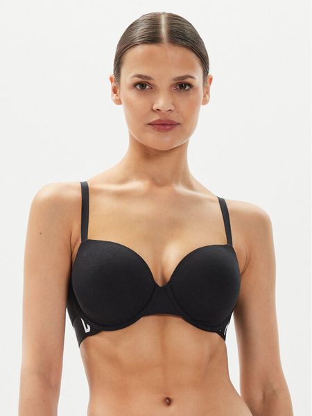 DKNY Biustonosz z fiszbiną DK7511 Czarny. Czarne biustonosze DKNY, bez wzorów, z bawełny. Za 149,99 zł.