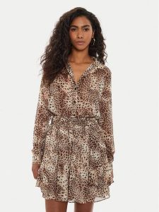 Guess Koszula W4YH65 WDW82 Brązowy Regular Fit. Brązowe bluzki Guess, xs, z aplikacjami, z syntetyku, bez kołnierzyka, bez ramiączek. Za 189,99 zł.