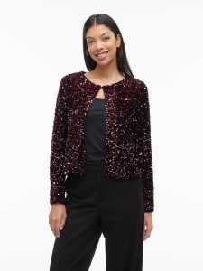 Vila Kardigan "Faith" w kolorze bordowym rozmiar: S. Czerwone kardigany Vila. Za 126,99 zł.