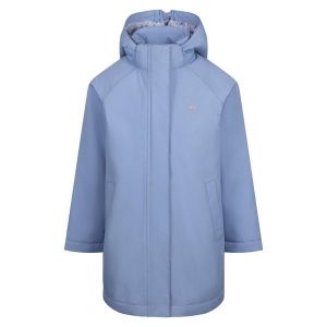 Trespass Maydew - Damska kurtka przeciwdeszczowa Tp50 Chabrowa. Fioletowe kurtki Trespass, bez wzorów, z puchu, bez kaptura. Za 272,99 zł.