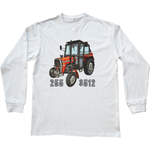 Massey Ferguson — bluzka z długim rękawem. Białe bluzki nikiniki, s, bez wzorów, z bawełny, bez kołnierzyka, bez ramiączek. W wyprzedaży za 75,65 zł.