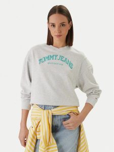 Tommy Jeans Bluza Varsity Crew DW0DW22365 Szary Regular Fit. Szare bluzy Tommy Jeans, s, bez wzorów, z bawełny, bez kaptura. Za 320,99 zł.