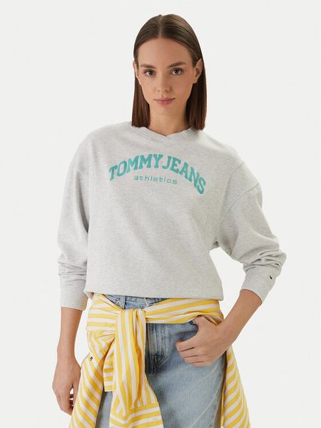 Tommy Jeans Bluza Varsity Crew DW0DW22365 Szary Regular Fit. Szare bluzy Tommy Jeans, s, bez wzorów, z bawełny, bez kaptura. Za 320,99 zł.