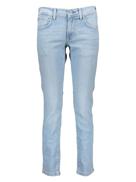 Pepe Jeans Dżinsy - Slim fit - w kolorze granatowym rozmiar: W36/L32. Niebieskie jeansy Pepe Jeans, z aplikacjami, z jeansu. Za 101,23 zł.