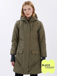 Finside Parka zimowa "Oikku" w kolorze khaki rozmiar: 40. Brązowe płaszcze Finside, na zimę, s, bez wzorów, bez kaptura. Za 480,90 zł.