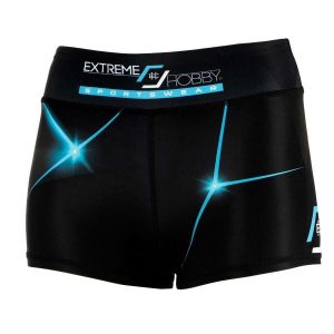 Spodenki sportowe damskie do jogi fitnessu EXTREME HOBBY MT SPORT. Niebieskie spodenki sportowe EXTREME HOBBY, s, bez wzorów, z dzianiny, do biegania. Za 149,00 zł.