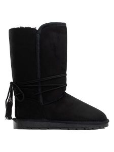 ISLAND BOOT Kozaki zimowe "Hoshy" w kolorze czarnym rozmiar: 39. Czarne kozaki Island Boot, na zimę, bez wzorów, z materiału, bez obcasa, bez zapięcia. Za 159,59 zł.