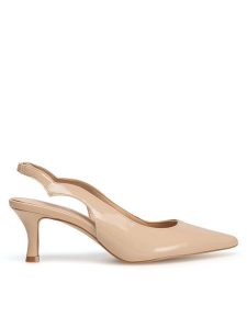 Sergio Bardi Sandały WFA2532-7Z-SB Beżowy. Brązowe sandały Sergio Bardi, bez wzorów, z lakierowanej skóry, bez obcasa, na szpilce, bez zapięcia. Za 209,99 zł.