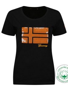 Geographical Norway Koszulka "Jonquille" w kolorze czarnym rozmiar: L. Czarne bluzki Geographical Norway, l, bez wzorów, z bawełny, bez kołnierzyka, bez ramiączek. Za 43,88 zł.