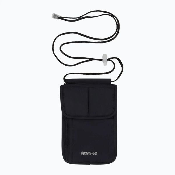 Saszetka American Tourister Rfid Security Neck. Czarne nerki i saszetki AMERICAN TOURISTER, bez wzorów, z poliamidu. Za 39,99 zł.