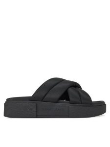 Tommy Jeans Klapki Tjw Flatform Sandal EN0EN02775 Czarny. Czarne klapki Tommy Jeans, bez wzorów, z jeansu, bez obcasa. Za 159,99 zł.