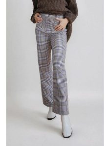 Monki Spodnie w kolorze szarym rozmiar: 48. Szare spodnie z wysokim stanem Monki, bez wzorów, z materiału, z podwyższonym stanem. Za 43,99 zł.