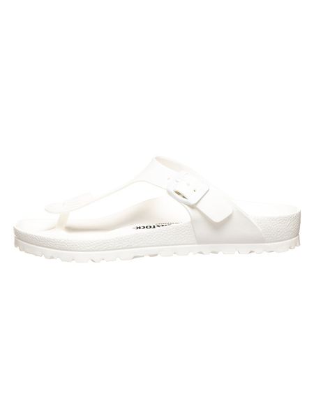 Birkenstock Japonki "Gizeh" w kolorze białym rozmiar: 39. Białe klapki Birkenstock, bez wzorów, z otwartym noskiem, bez obcasa. Za 172,45 zł.