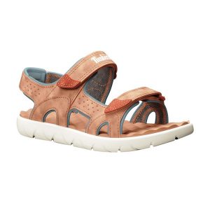 Sandały juniorskie Timberland Perkins Row 2 Strap. Brązowe sandały Timberland, bez wzorów, bez obcasa, bez zapięcia. Za 189,99 zł.