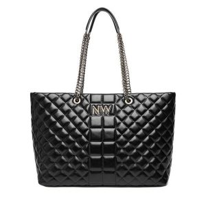 Torebka Nine West. Czarne shopper bag Nine West, bez wzorów, bez dodatków. Za 399,99 zł.