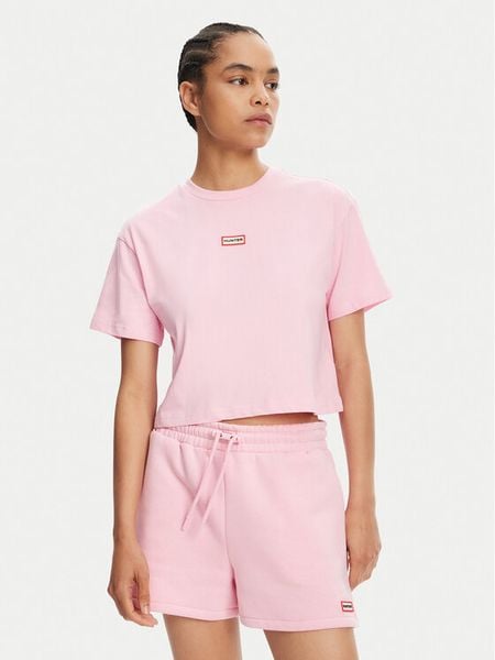 Hunter T-Shirt Abby HARW0059251 Różowy Boxy Fit. Czerwone t-shirty Hunter, l, bez wzorów, z bawełny, bez kołnierzyka, bez ramiączek. Za 49,99 zł.