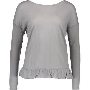 Koszulka w kolorze szarym. Szare bluzki marki Benetton, z wełny, z dekoltem w łódkę, z długim rękawem. W wyprzedaży za 45,95 zł.