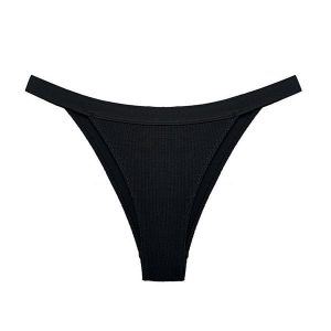 Figi z wycięciem na biodrach eleganckie i wygodne Claude. Niebieskie figi Intica, bez wzorów, z materiału. Za 69,00 zł.