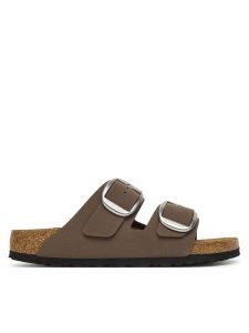 Birkenstock Klapki Arizona Big Buckle Hex 1032081 Brązowy. Brązowe klapki Birkenstock, bez wzorów, ze skóry, bez obcasa. Za 458,99 zł.