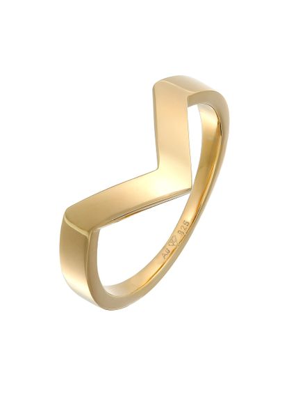 Elli PREMIUM Damski w kształcie litery V Geo Basic w rodowanym srebrze 925 Sterling Silver Pierścionki 1 ct. Szare pierścionki Elli PREMIUM, srebrne. Za 198,99 zł.