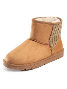 ISLAND BOOT Botki zimowe "Tenny" w kolorze jasnobrązowym rozmiar: 38. Brązowe botki Island Boot, na zimę, bez wzorów, z materiału, bez obcasa, bez zapięcia. Za 166,49 zł.