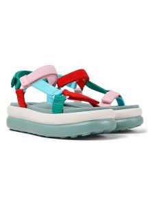 Camper Sandały "Pelotas Flota" w kolorze turkusowym na obcasie rozmiar: 40. Niebieskie sandały Camper, bez wzorów, z otwartym noskiem, bez obcasa, na koturnie, bez zapięcia. Za 260,99 zł.