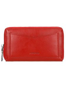 Wojas Skórzany portfel w kolorze czerwonym - 15 x 9 x 2 cm rozmiar: onesize. Czerwone portfele Wojas, bez wzorów, z materiału. Za 131,74 zł.