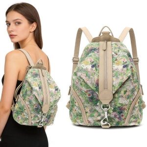 Plecak Damski Rieker, z wytrzymałego materiału z dekoracyjnym wzorem z regulowanymi szelkami pionowym zamkiem z przodu dodatkowymi kieszeniami i prak. Zielone plecaki Rieker. Za 259,00 zł.