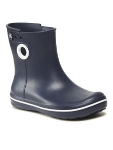 Crocs Kalosze Jaunt Shorty Boot W 15769 Granatowy. Niebieskie kalosze Crocs, bez wzorów, z tworzywa sztucznego. Za 99,99 zł.