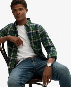 Superdry Koszula Lumberjack z długim rękawem, bawełna organiczna, relaxed. Niebieskie koszule Superdry, m, z aplikacjami, z bawełny, bez kołnierzyka, bez ramiączek. Za 374,70 zł.