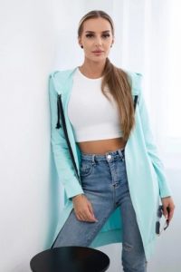Bluza sukienkowa z kapturem miętowa. Zielone bluzy KESI, l, bez wzorów, z bawełny, z kapturem. Za 234,40 zł.