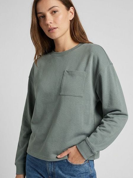 MOSS COPENHAGEN Bluza "Illiana" w kolorze zielonym rozmiar: L/XL. Zielone bluzy Moss Copenhagen, l, bez wzorów, bez kaptura. Za 159,59 zł.