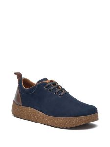 Comfortfusse Skórzane sneakersy w kolorze granatowym rozmiar: 41. Niebieskie trampki Comfortfüße, bez wzorów, z nubiku, bez zapięcia. Za 284,95 zł.