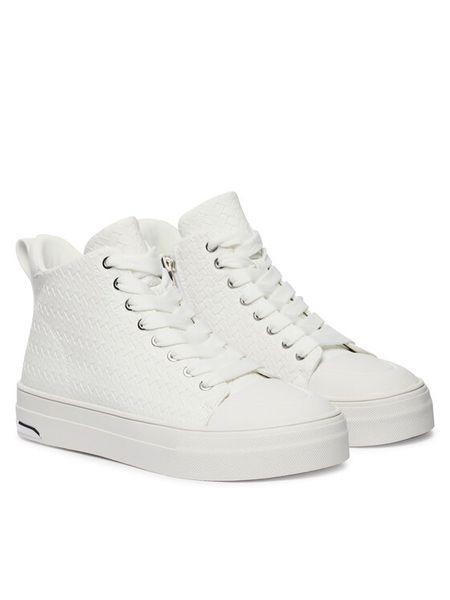 DKNY Trampki Yaser K1611427 Biały. Białe trampki DKNY, bez wzorów, ze skóry, bez zapięcia. Za 319,99 zł.