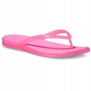 Japonki Dla Dorosłych Crocs Miami Jelly Round Toe Flip. Czerwone klapki Crocs, bez wzorów, z materiału, bez obcasa. Za 201,55 zł.